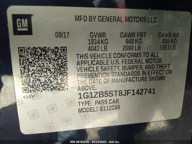 Chevrolet MALIBU LS 2018 1G1ZB5ST8JF142741 Image 11