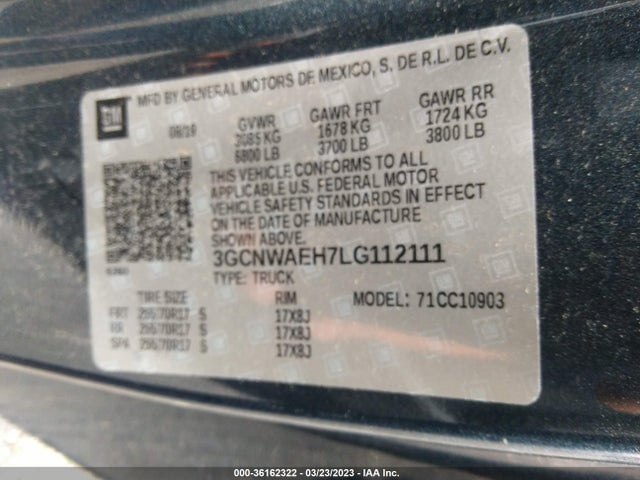 3GCNWAEH7LG112111 Chevrolet Silverado C1500