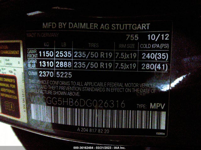 2013 MERCEDES-BENZ GLK-CLASS GLK 350 VIN: WDCGG5HB6DG026316