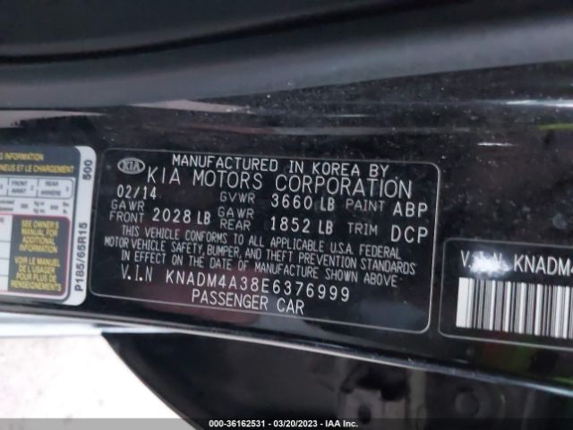 KNADM4A38E6376999 KIA RIO LX