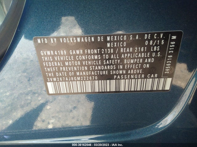 3VW267AJ8GM222670 Volkswagen Jetta Sedan 1.4t S