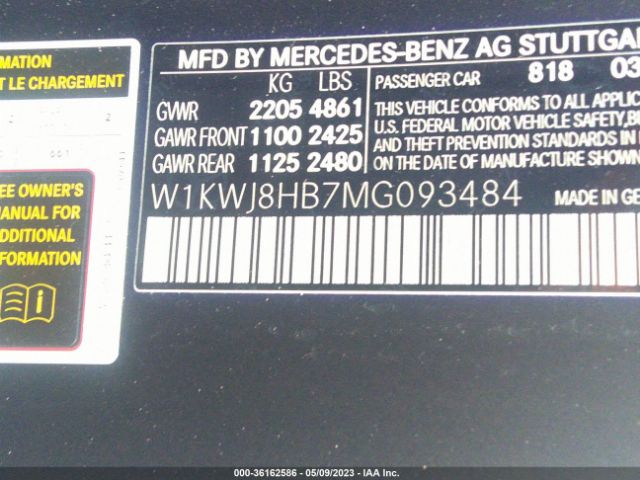 W1KWJ8HB7MG093484 Mercedes-Benz C-class Amg C 63 S