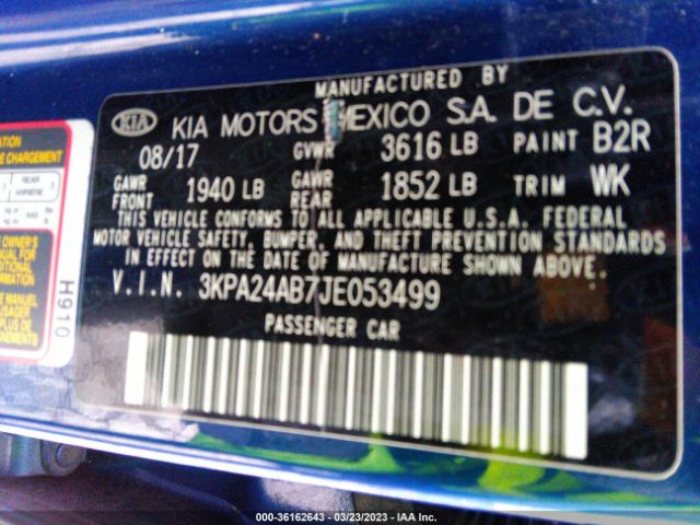 3KPA24AB7JE053499 KIA RIO S