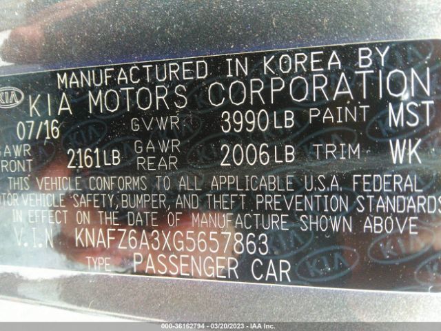 KNAFZ6A3XG5657863 KIA Forte Koup Sx