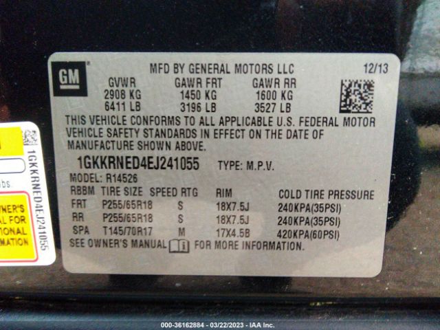 1GKKRNED4EJ241055 GMC ACADIA SLE