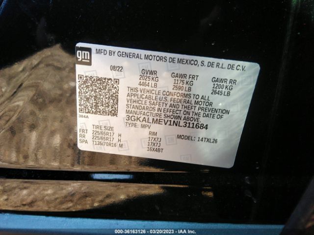 3GKALMEV1NL311684 GMC Terrain Sle