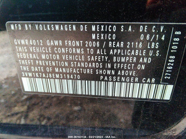 3VW1K7AJ8EM319470 Volkswagen Jetta Sedan S