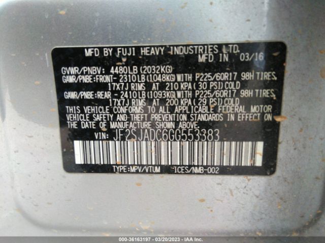 JF2SJADC6GG553383 Subaru Forester 2.5i Premium