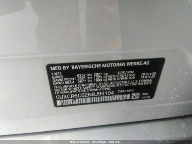 5UXCR6C02N9J99104 BMW X5 Xdrive40i