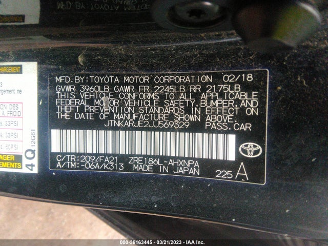 Toyota COROLLA IM 2018 JTNKARJE2JJ569329 Image 10