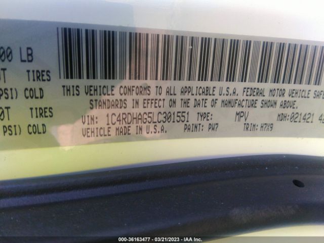 1C4RDHAG5LC301551 Dodge Durango Sxt