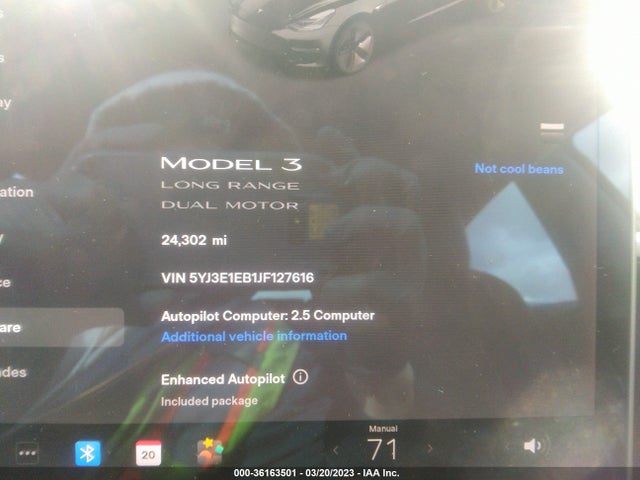 5YJ3E1EB1JF127616 Tesla Model 3 Long Range