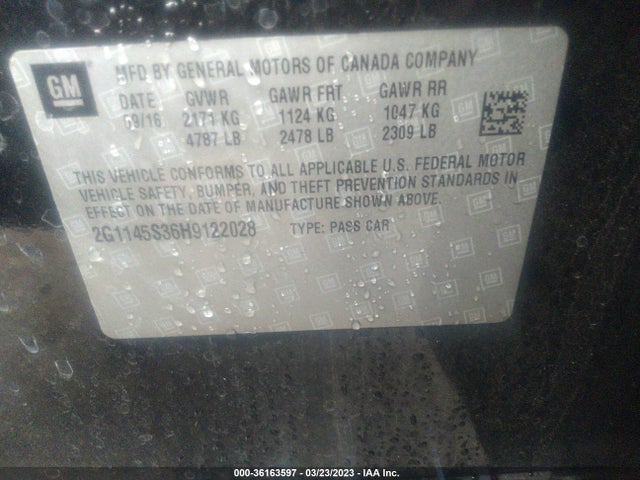 Chevrolet Impala Premier 2017 2G1145S36H9122028 Image 10