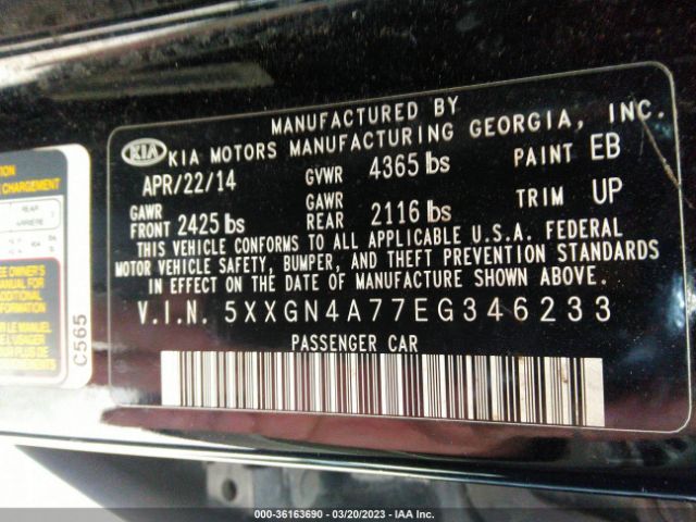 5XXGN4A77EG346233 KIA OPTIMA EX