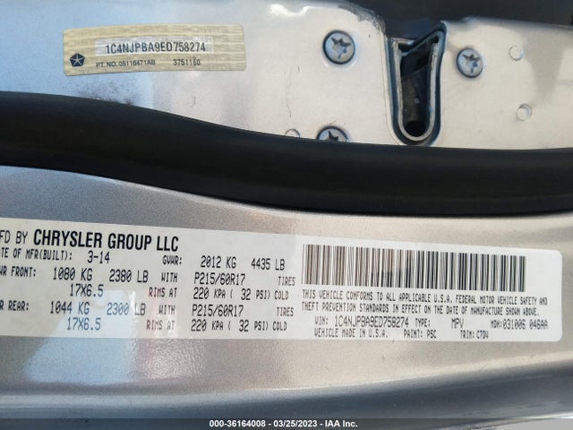 1C4NJPBA9ED758274 Jeep Patriot Altitude