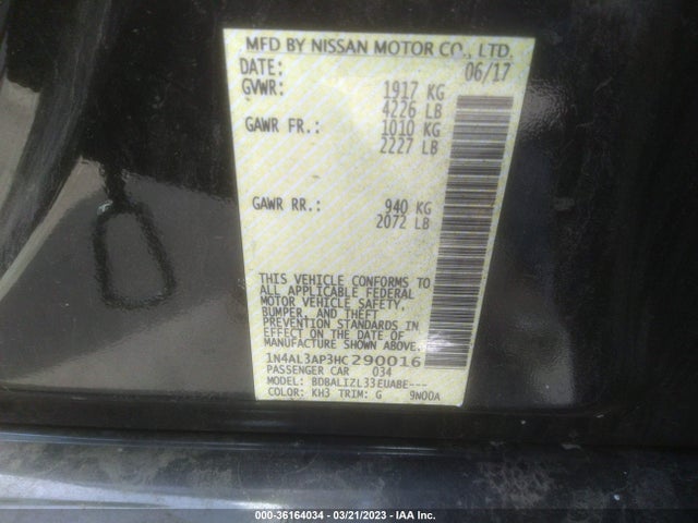 Nissan Altima 2.5 Sv 2017 1N4AL3AP3HC290016 Image 11