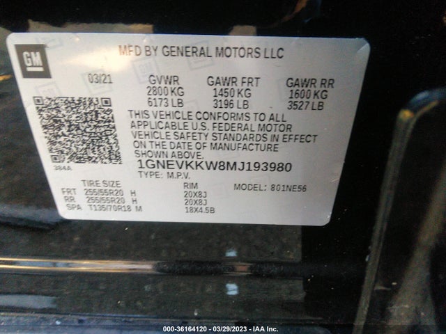 Chevrolet Traverse Premier 2021 1GNEVKKW8MJ193980 Image 9