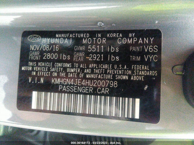 Genesis G80 3.8 2017 KMHGN4JE4HU200798 Image 9