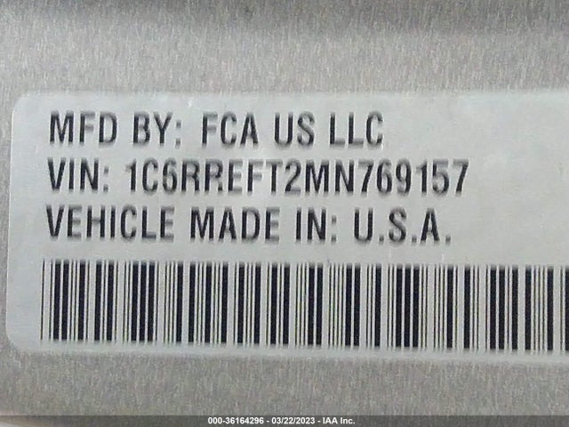 1C6RREFT2MN769157 RAM 1500 Big Horn