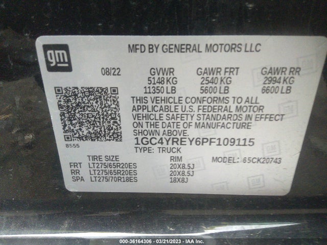 2023 Chevrolet Silverado 2500, VIN: 1GC4YREY6PF109115