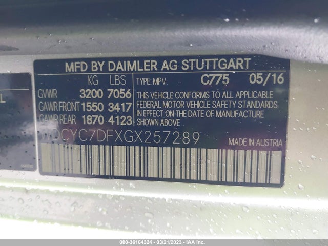 2016 Mercedes-Benz G-Class, VIN: WDCYC7DFXGX257289