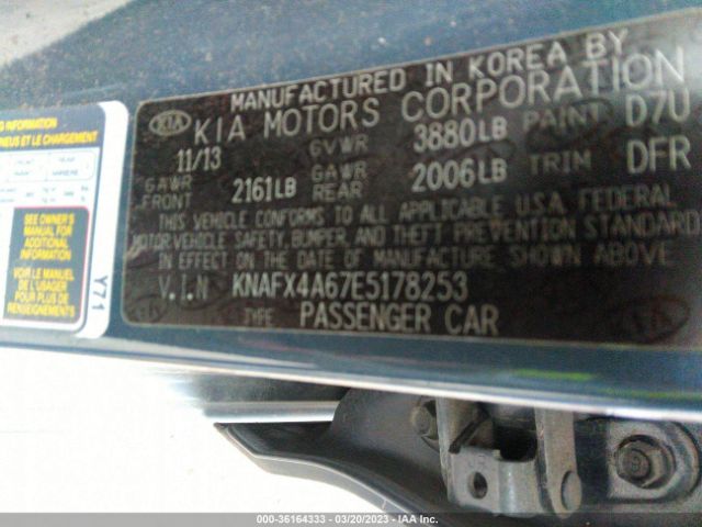 KNAFX4A67E5178253 KIA FORTE LX