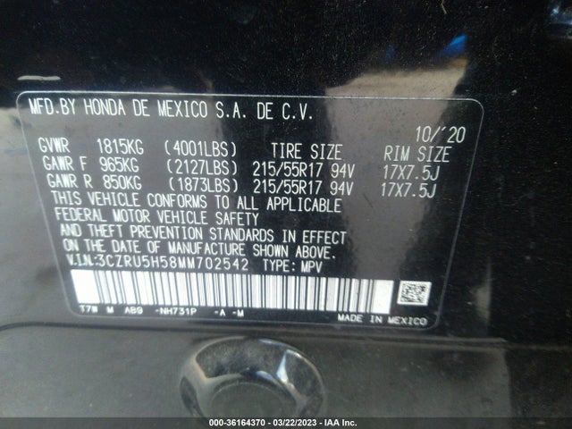 Honda HR-V EX 2021 3CZRU5H58MM702542 Image 9