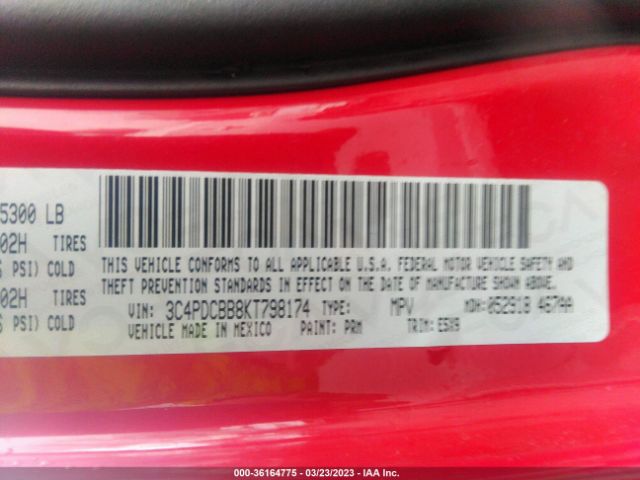 3C4PDCBB8KT798174 Dodge JOURNEY SE