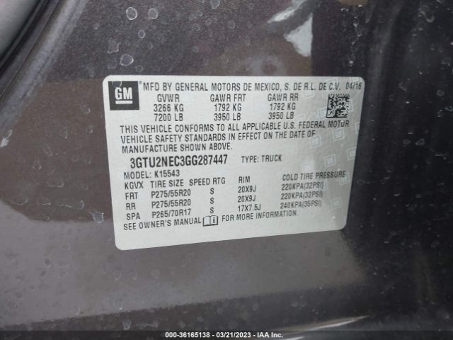3GTU2NEC3GG287447 GMC Sierra 1500 Slt