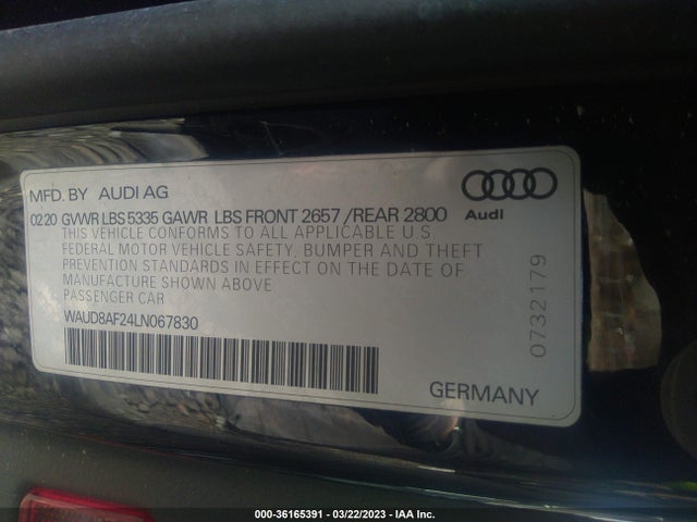 WAUD8AF24LN067830 Audi A6 PREMIUM