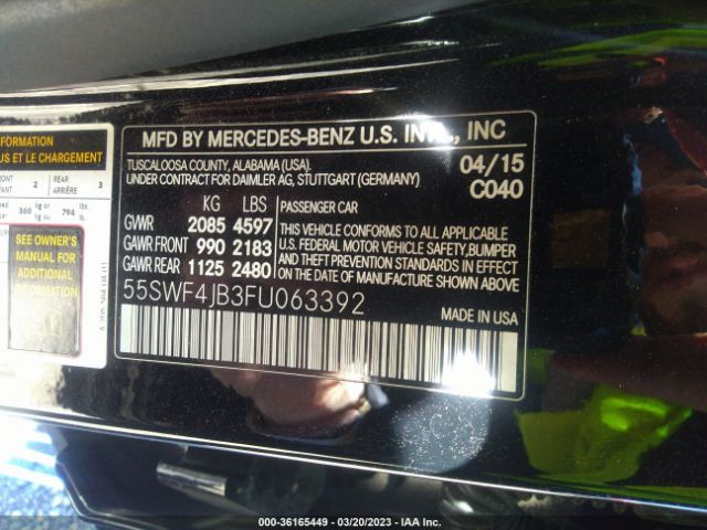 55SWF4JB3FU063392 Mercedes-Benz C-class C 300
