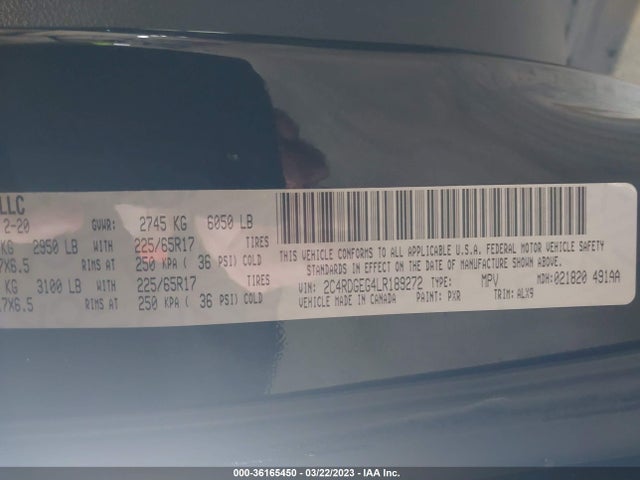 Dodge Grand Caravan Gt 2020 2C4RDGEG4LR189272 Image 9