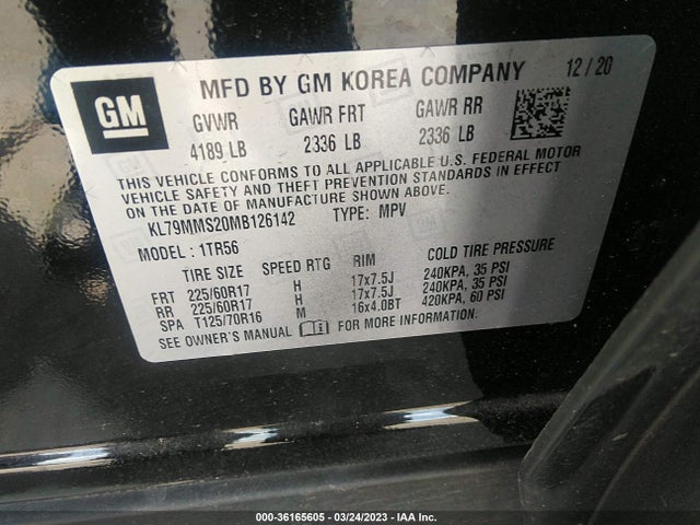 Chevrolet Trailblazer Ls 2021 KL79MMS20MB126142 Image 9