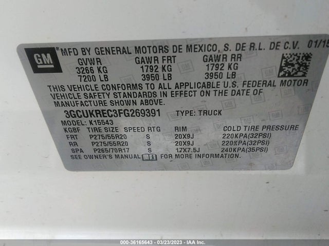 Chevrolet Silverado 1500 Lt 2015 3GCUKREC3FG269391 Image 9