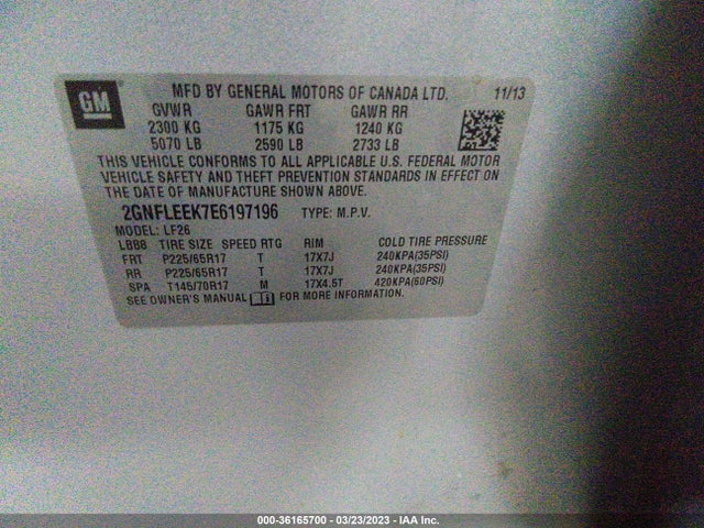 Chevrolet EQUINOX LS 2014 2GNFLEEK7E6197196 Image 10