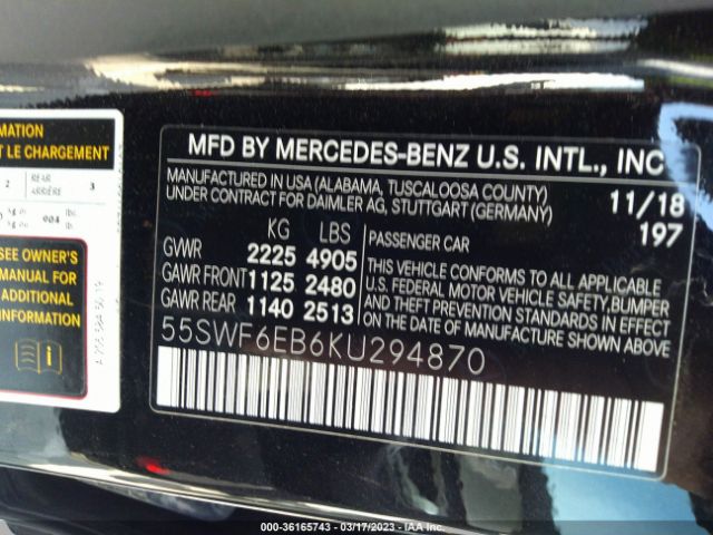 55SWF6EB6KU294870 Mercedes-Benz C-class Amg C 43