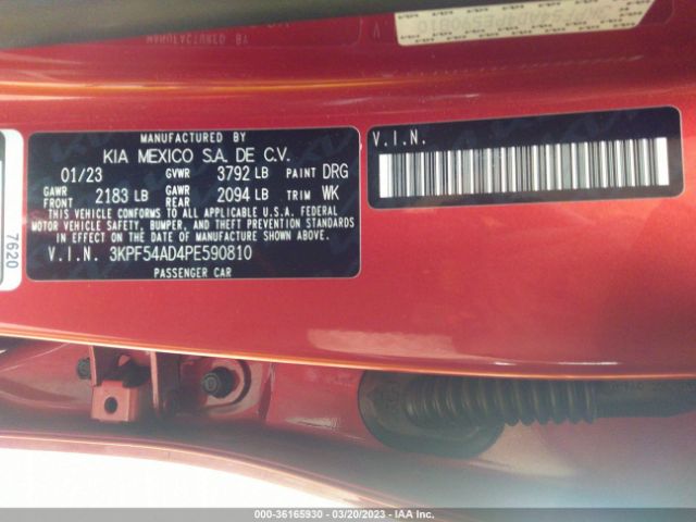 3KPF54AD4PE590810 KIA Forte Gt-line