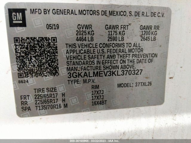 3GKALMEV3KL370327 GMC Terrain Sle