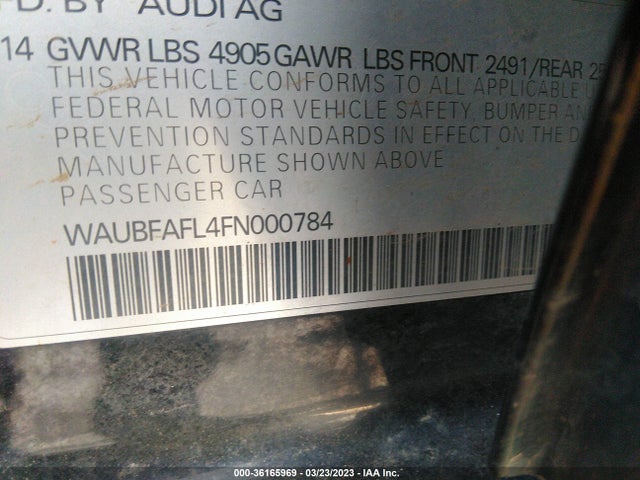 WAUBFAFL4FN000784 Audi A4 PREMIUM