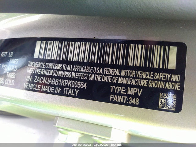 ZACNJABB1KPK00564 Jeep Renegade Latitude