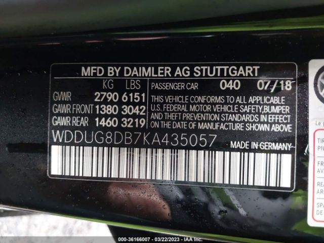 WDDUG8DB7KA435057 Mercedes-Benz S-class S 560