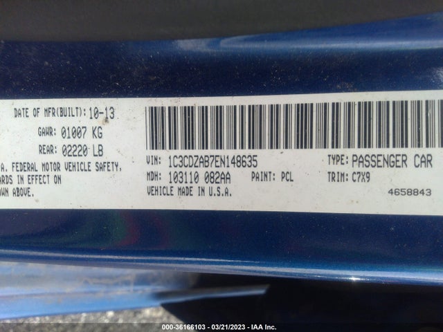 Dodge AVENGER SE 2014 1C3CDZAB7EN148635 Image 9