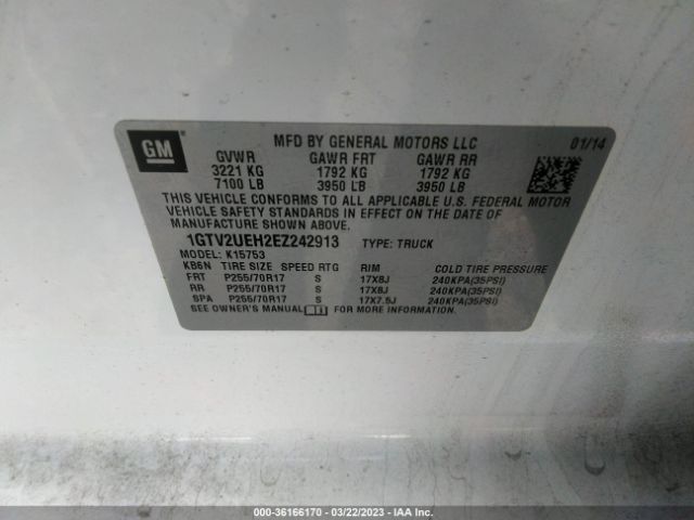 1GTV2UEH2EZ242913 GMC Sierra 1500 Sle