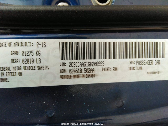 2C3CCAAG1GH206993 Chrysler 300 Limited