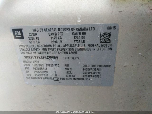 2GKFLXEK5F6435959 GMC Terrain Slt