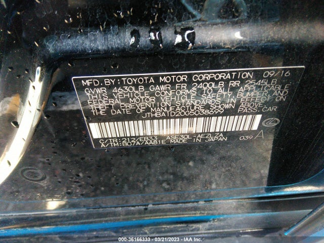JTHBA1D20G5038699 Lexus IS 200T