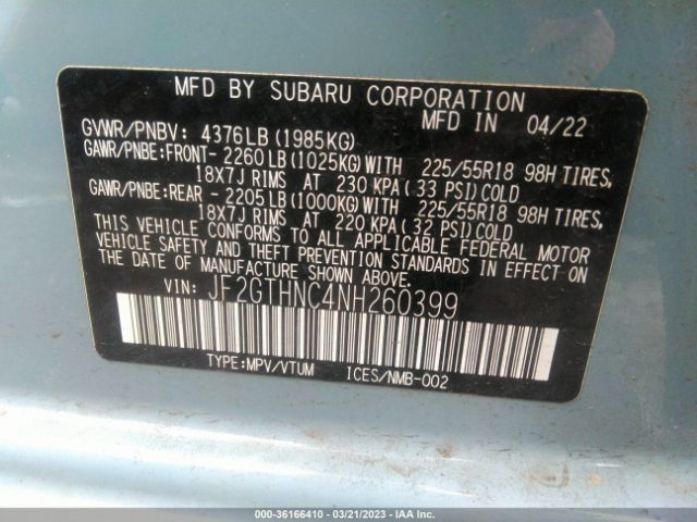 JF2GTHNC4NH260399 Subaru Crosstrek Limited