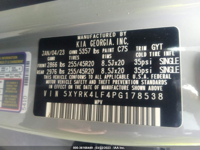 2023 Kia Sorento, VIN: 5XYRK4LF4PG178538