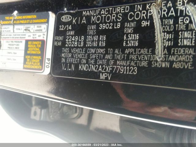 KNDJN2A2XF7791123 KIA Soul Base