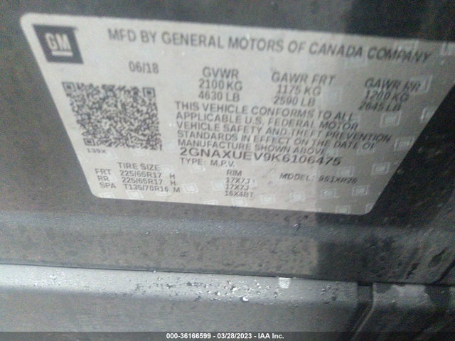 Chevrolet EQUINOX LT 2019 2GNAXUEV9K6106475 Image 11
